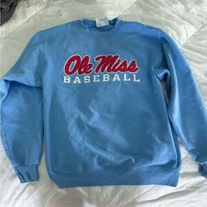 Light Blue Ole Miss Baseball Sweatshirt